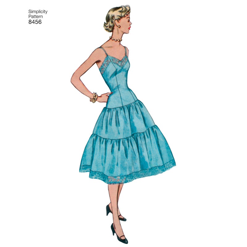 سيمبليسيتي البساطة US8456D5 1950's أزياء المرأة خمر زلة وثوب نسائي أنماط الخياطة أحجام 4-12 - Image 3